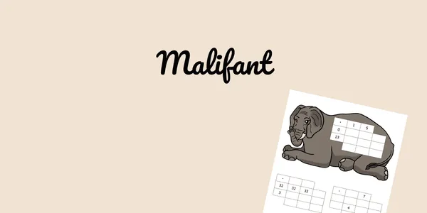 Malifant mit Zahlenfeldern für Multiplikation und Addition