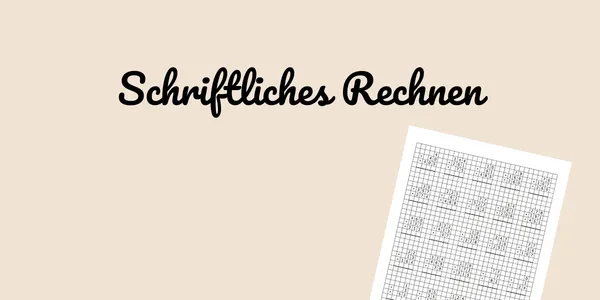 Schriftliche Rechenaufgaben in einem Kästchenraster